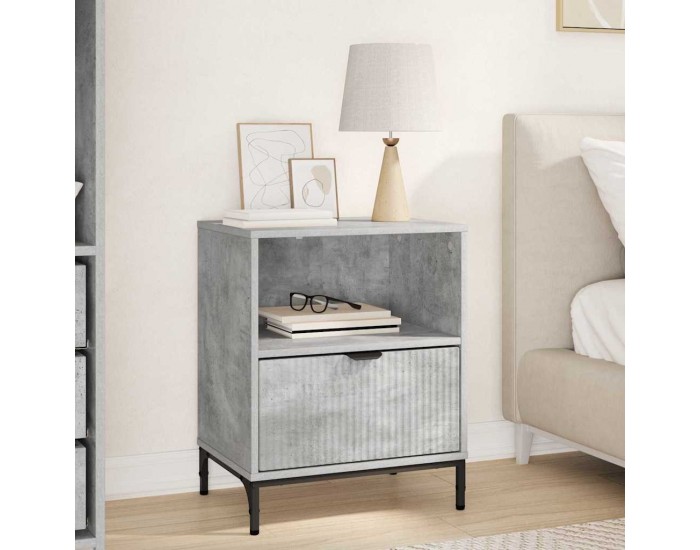 Sonata H Нощно шкафче Бетонно сиво 49 x 36 x 61 см Инженерно дърво