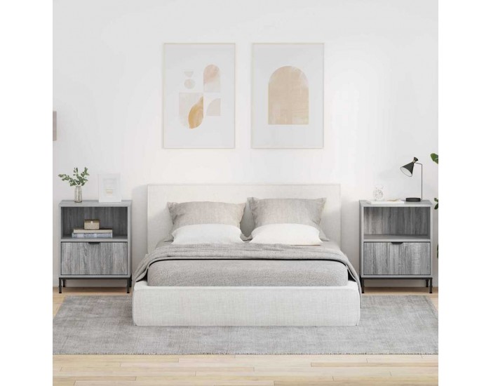 Sonata H Нощни маси 2 pcs Сив сонома 49 x 36 x 61 см Инженерно дърво
