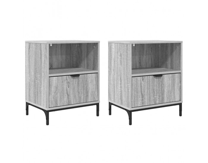 Sonata H Нощни маси 2 pcs Сив сонома 49 x 36 x 61 см Инженерно дърво