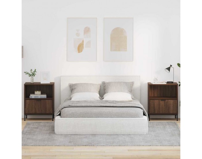Sonata H Нощни маси 2 pcs Кафяв дъб 49 x 36 x 61 см Инженерно дърво