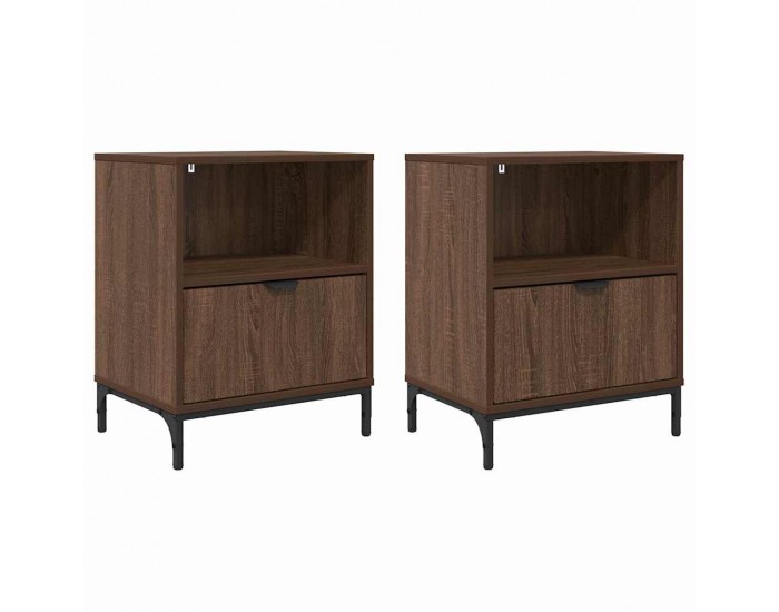 Sonata H Нощни маси 2 pcs Кафяв дъб 49 x 36 x 61 см Инженерно дърво
