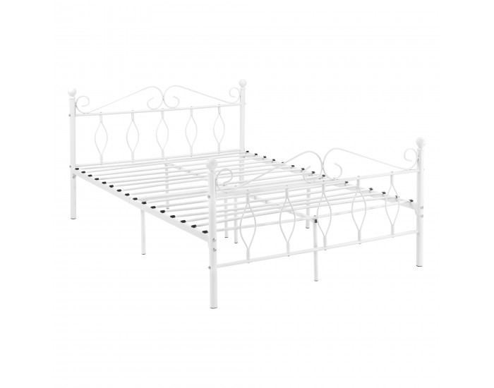 Метално легло Apolda 140x200 см двойно легло до 300 кг бяло []