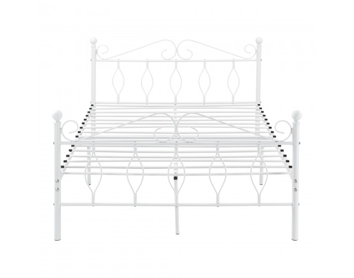 Метално легло Apolda 140x200 см двойно легло до 300 кг бяло []