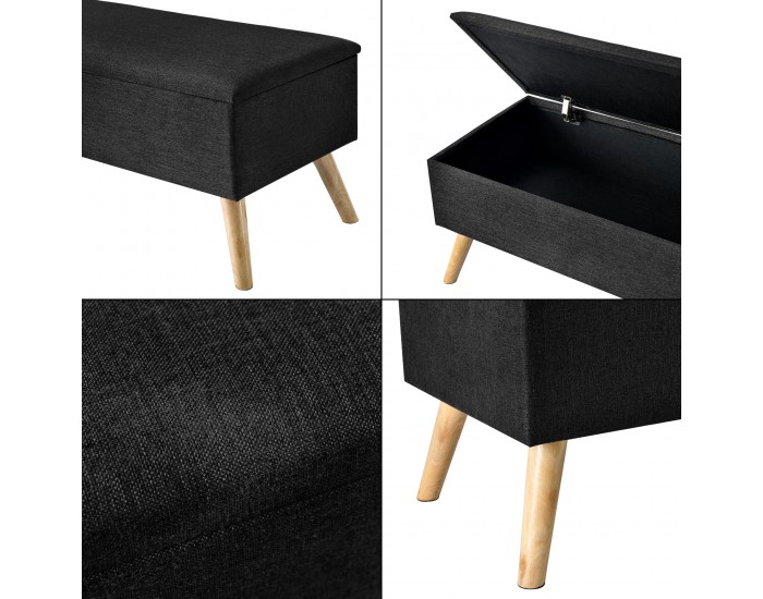 Ракла за седалка Salford 79x39,5x39,5 см черна []