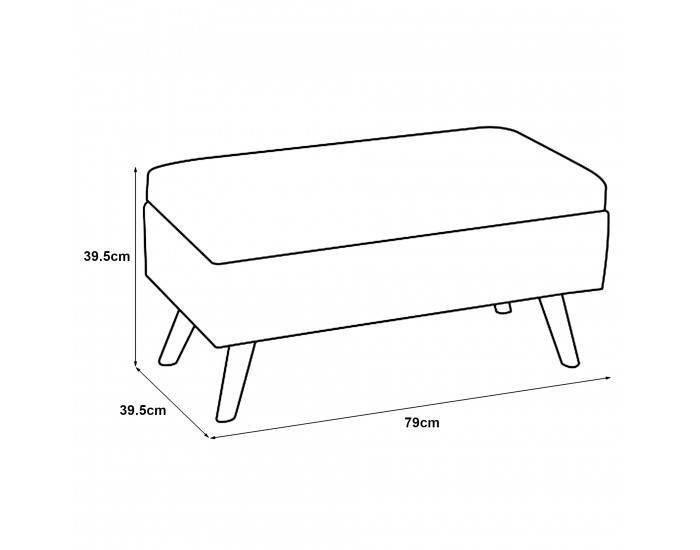 Ракла за седалка Salford 79x39,5x39,5 см черна []