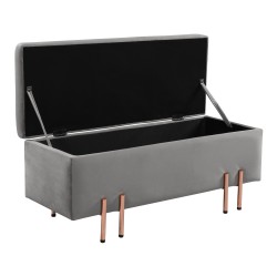 Кадифена ракла Dals 100x40x42 см сива [] - Шкафове за обувки