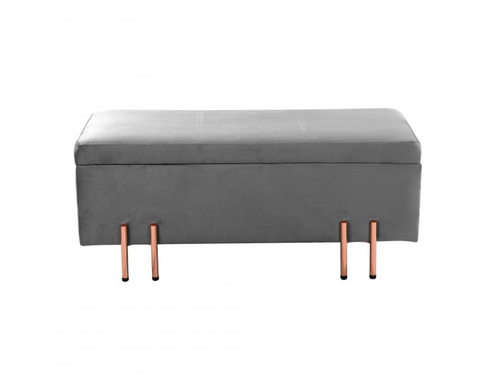 Кадифена ракла Dals 100x40x42 см сива []