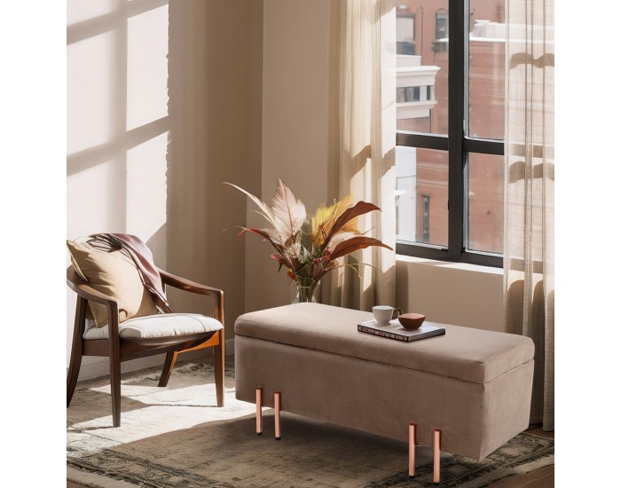 Кадифена ракла Dals 100x40x42 см кафява []