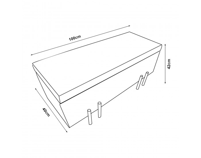 Кадифена ракла Dals 100x40x42 см кафява []