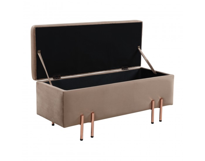 Кадифена ракла Dals 100x40x42 см кафява []