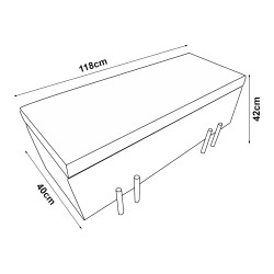Кадифена ракла Dals 118x40x42 см сива [] - Шкафове за обувки