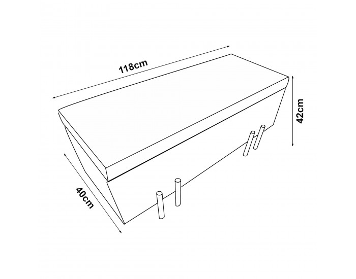 Кадифена ракла Dals 118x40x42 см сива []