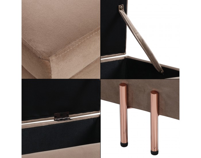 Кадифена ракла Dals 118x40x42 cm кафява []