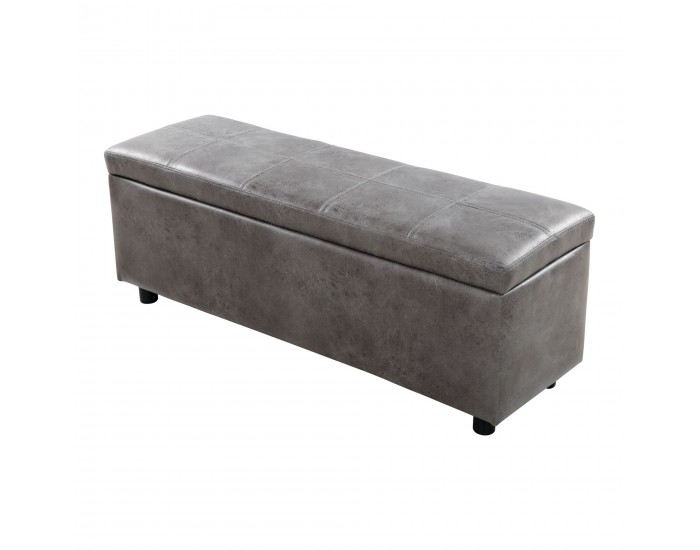 Bukit Ракла за съхранение 118x37x43 см изкуствена кожа сива [en.casa]