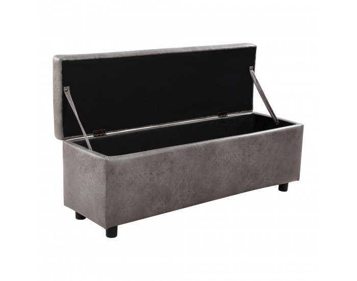 Bukit Ракла за съхранение 118x37x43 см изкуствена кожа сива [en.casa]