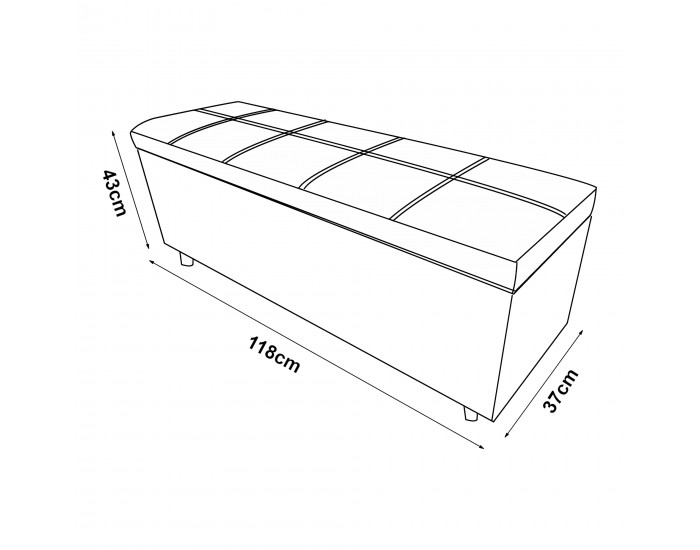 Bukit Ракла за съхранение 118x37x43 см изкуствена кожа сива [en.casa]