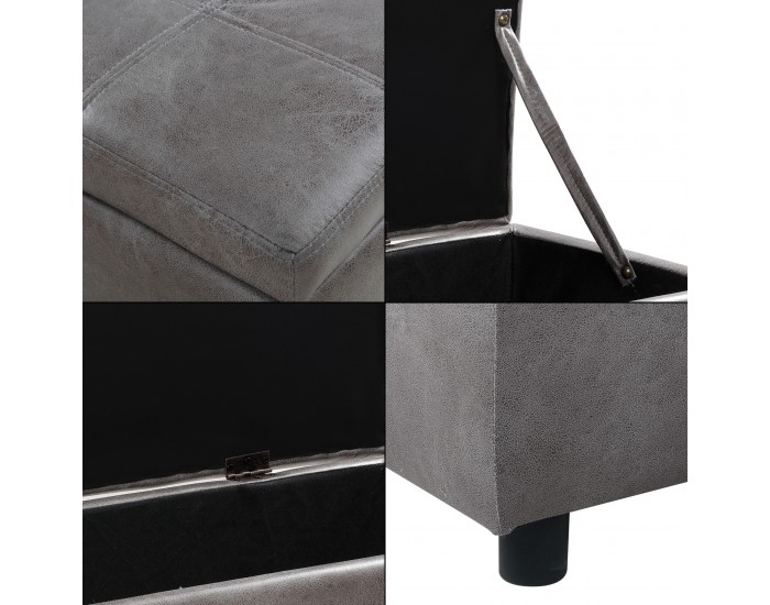 Bukit Ракла за съхранение 118x37x43 см изкуствена кожа сива [en.casa]