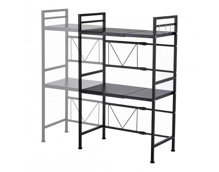 Sorsele регулируем кухненски рафт 79x40-63x32 см черен []