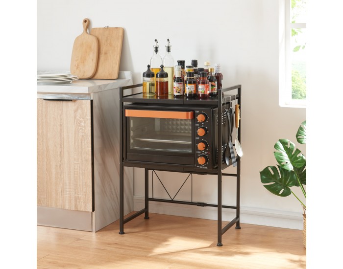 Sorsele регулируем кухненски рафт 79x40-63x32 см черен []