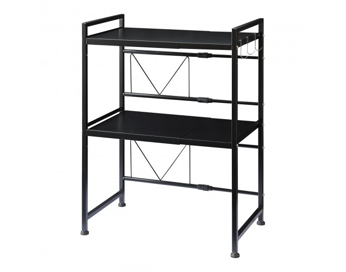 Sorsele регулируем кухненски рафт 79x40-63x32 см черен []