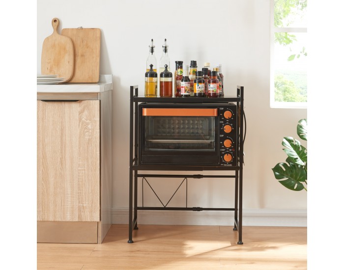 Sorsele регулируем кухненски рафт 79x40-63x32 см черен []