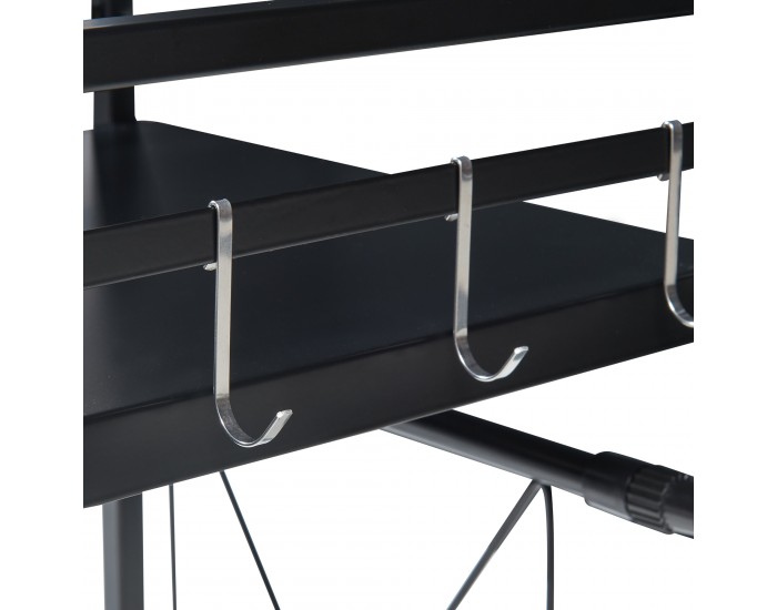 Sorsele регулируем кухненски рафт 48x40-63x32 см черен []