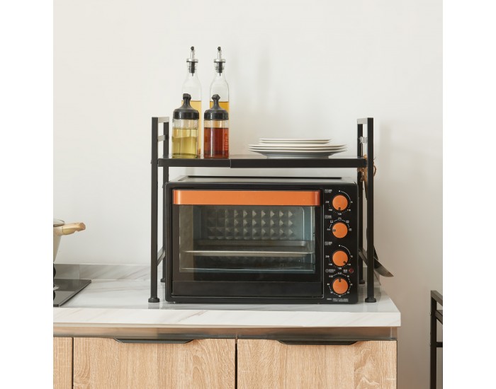 Sorsele регулируем кухненски рафт 48x40-63x32 см черен []