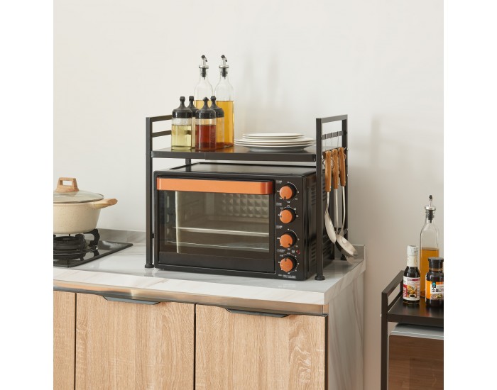 Sorsele регулируем кухненски рафт 48x40-63x32 см черен []