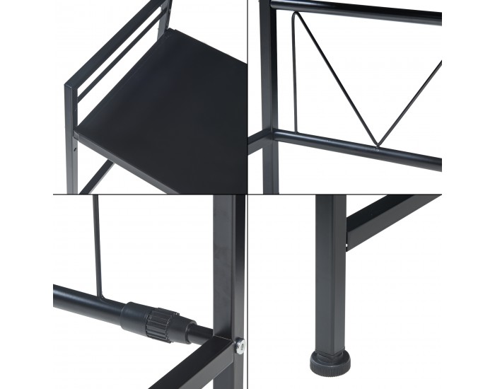 Sorsele регулируем кухненски рафт 48x40-63x32 см черен []