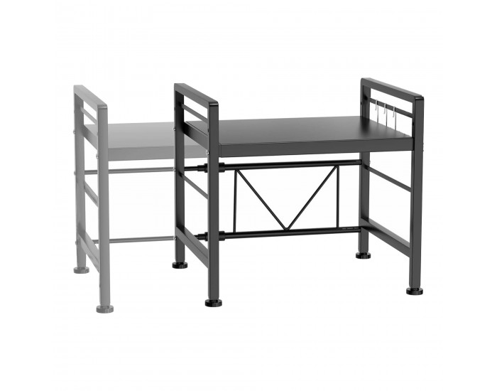 Sorsele регулируем кухненски рафт 48x40-63x32 см черен []