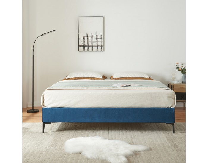 Двойно легло Lilla velvet 180x200 см синьо []
