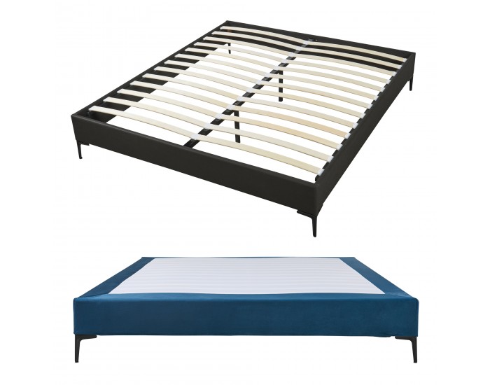 Двойно легло Lilla velvet 180x200 см синьо []