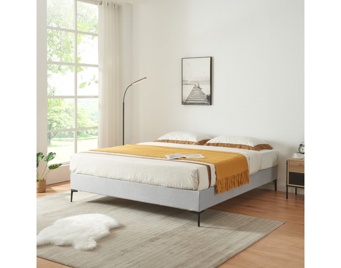 Двойно легло Lilla Textil 180x200 см светло сиво []