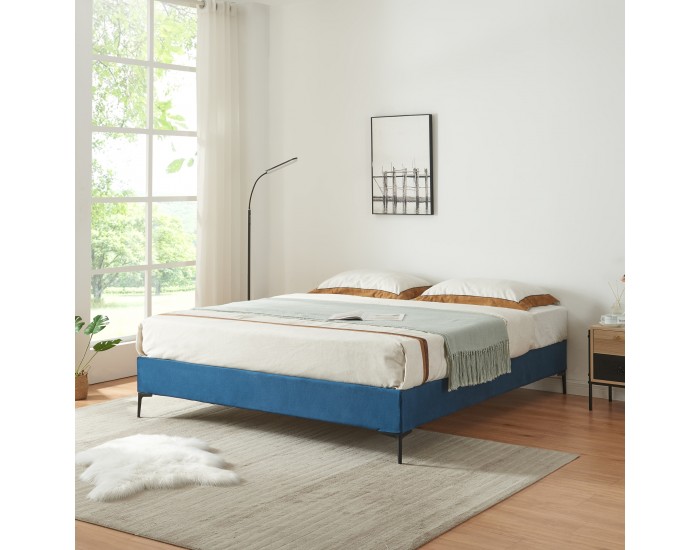 Двойно легло Lilla velvet 140x200 см синьо []