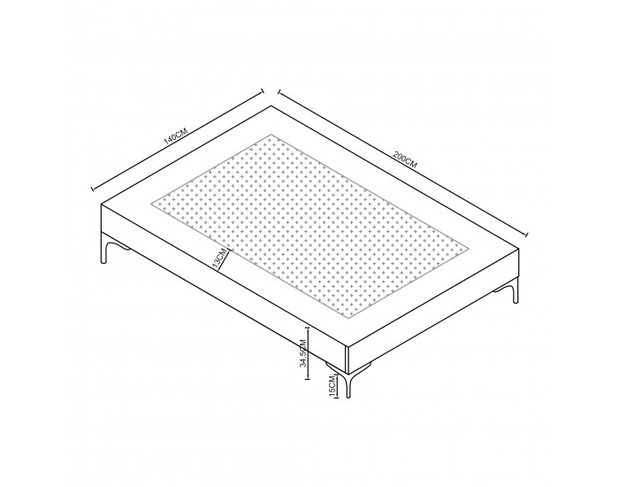 Двойно легло Lilla Textil 140x200 см светло сиво []