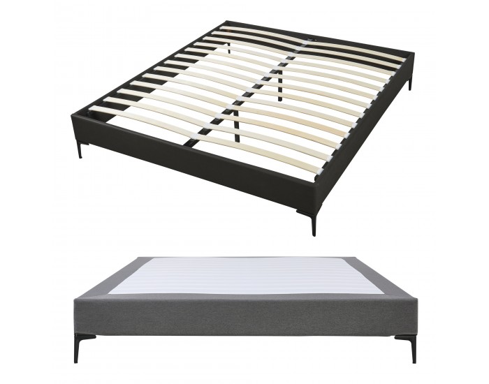 Двойно легло Lilla Textil 140x200 см тъмно сиво []