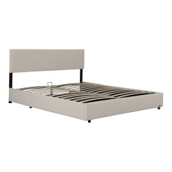 Тапицирано легло Juva Cord с ламелна рамка 180x200 см Beige Corium - Спалня