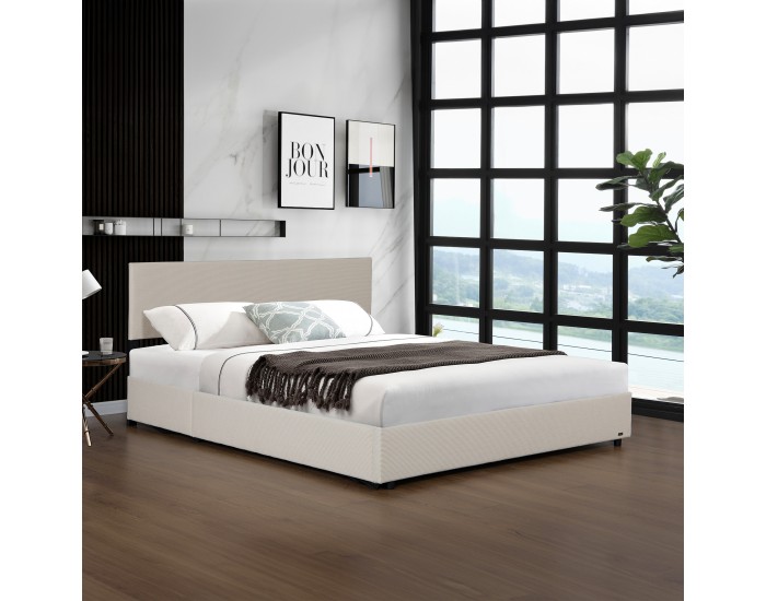 Тапицирано легло Juva Cord с ламелна рамка 180x200 см Beige Corium Тапицирано легло Juva Cord с ламелна рамка 180x200 см Beige Corium