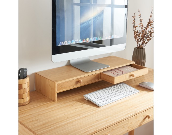 Стойка за монитор Hallstahammar 56x18x9.5 cm бамбук []