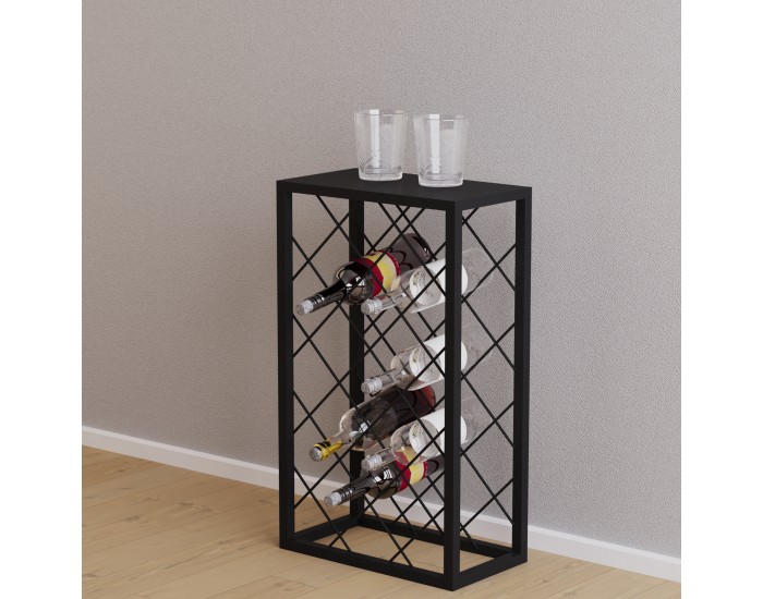 Метална поставка за вино Amasia 74x45x22 см черна []