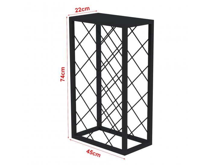 Метална поставка за вино Amasia 74x45x22 см черна []