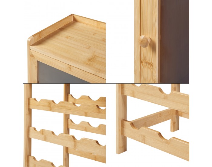 Поставка за вино Gjerstad 100x47x28см естествен бамбук []