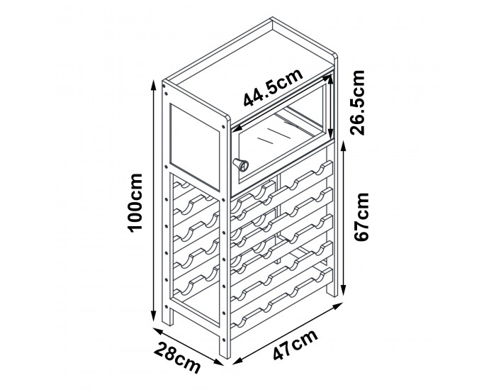 Поставка за вино Gjerstad 100x47x28см естествен бамбук []