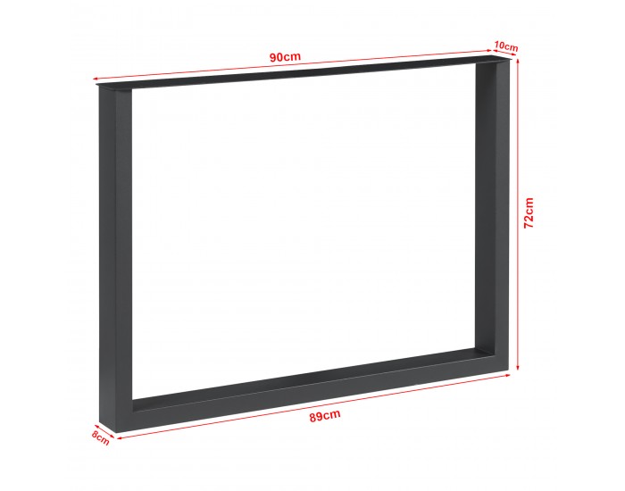 Комплект рамки за маса от 2 стоманени Makers 72x90 см черни []