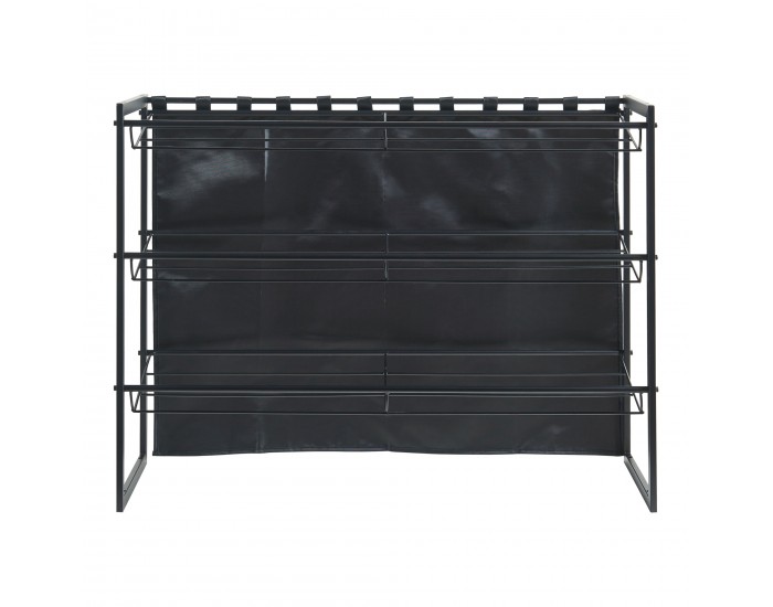 Поставка за обувки Sel с комплект завеси от 3 черни []