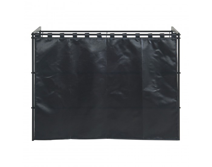 Поставка за обувки Sel с комплект завеси от 2 черни []