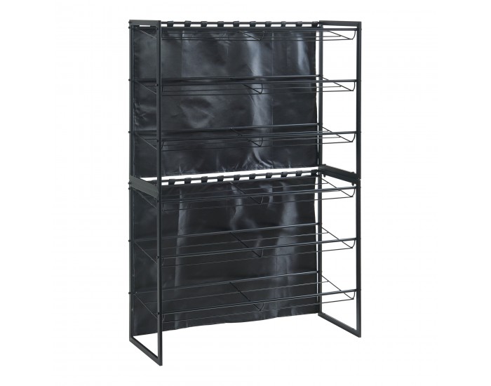 Поставка за обувки Sel с комплект завеси от 2 черни []