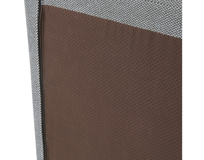 Табуретка за крака Koskyvn 35x80x55 см текстилно сиво []