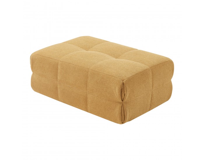 Табуретка за крака Koskyvn 35x80x55 см текстил жълт []