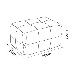 Табуретка за крака Koskyvn 35x80x55 cm Текстилно зелено [] - Табуретки